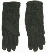 Женские трикотажные стрейчевые перчатки для сенсорных телефонов - №18-1-5 S черный