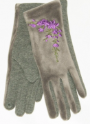 Женские  трикотажно-велюровые перчатки для сенсорных телефонов - №18-1-9  M  серый