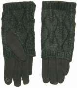 Женские трикотажные стрейчевые перчатки для сенсорных телефонов - №18-1-5 L черный