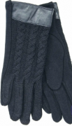 Женские трикотажные стрейчевые перчатки для сенсорных телефонов - №17-1-12  M  темно синий