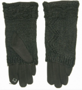 Женские трикотажные стрейчевые перчатки для сенсорных телефонов - №18-1-5 M черный