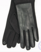 Женские трикотажные стрейчевые перчатки для сенсорных телефонов - №17-1-13 L черный