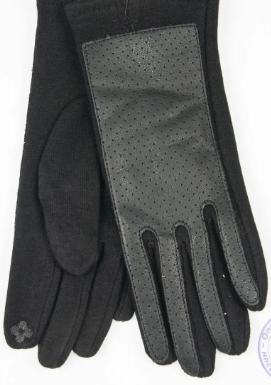 Трикотажні жіночі стрейчові рукавички для сенсорних телефонів - №17-1-13 S чорний