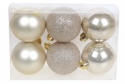 Набір новорічних кульок BonaDi пластик 6 шт. D-6 см. 147-334