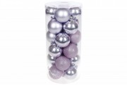 Набір новорічних кульок BonaDi пластик 24 шт. D-6 см. 147-252