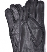 Мужские кожаные перчатки с махровой подкладкой - №M15-5 L черный