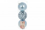 Набір новорічних кульок BonaDi пластик 3 шт. D-8 см. 147-838