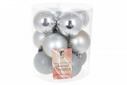 Набір новорічних кульок BonaDi пластик 12 шт. D-8 см. 147-887