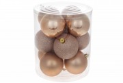 Набір новорічних кульок BonaDi пластик 12 шт. D-8 см. 47-025