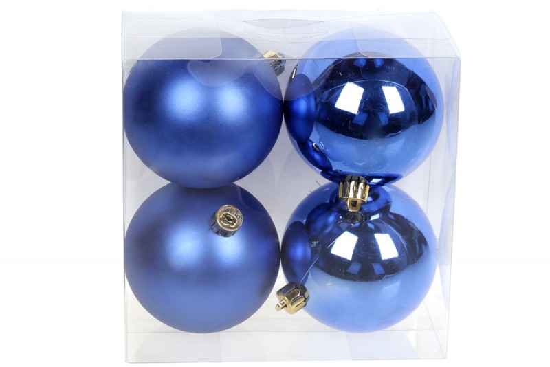 Набір новорічних кульок BonaDi пластик 4 шт. D-8 см. 147-828