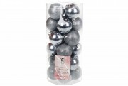 Набір новорічних кульок BonaDi пластик 24 шт. D-6 см. 147-874