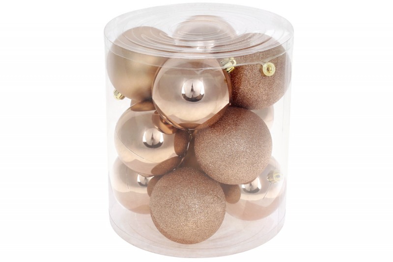 Набір новорічних кульок BonaDi пластик 12 шт. D-8 см. 147-549
