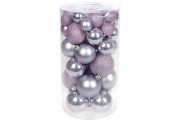 Набір новорічних кульок BonaDi пластик 40 шт. D-3,4,5,6 см. 147-255