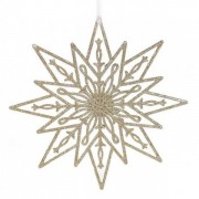 Новогодняя подвеска Рождественская звезда золотая 24 см. Flora 13040