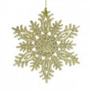 Новогодняя подвеска Снежинка золотая 12 см. Flora 13028