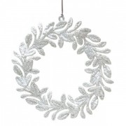 Новогоднее украшение Веночек 14 см. белый Flora 11783