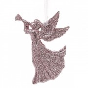 Новогодняя подвеска Ангел светло-розовый Flora 11360