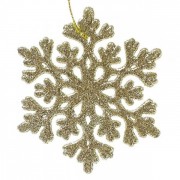 Новогодняя подвеска Снежинка золотая 9 см. Flora 11896