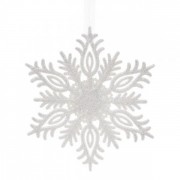 Новогодняя подвеска Снежинка белая 15 см. Flora 13005