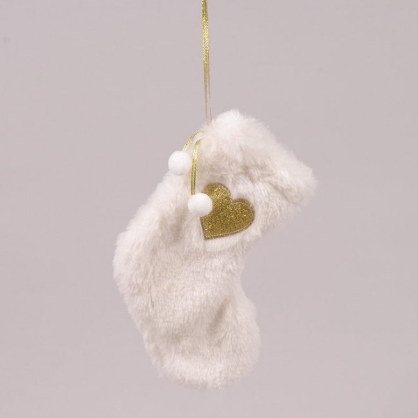 Новорічна підвіска Шкарпетка кремова 23 см. Flora 21740