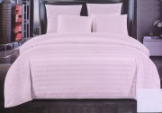 Комплект постельного белья 140291 Koloco полоска/светло-розовый евро