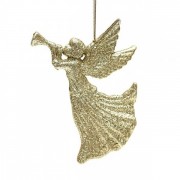 Новогодняя подвеска Ангел золотой Flora 11351