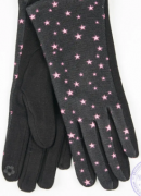 Женские трикотажные стрейчевые перчатки для сенсорных телефонов - №17-1-10 L  черный