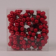 Шарики стеклянные 1,5 см. красные (12 пучков-144 шарика) Flora 44615
