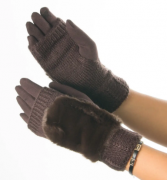 Текстильные женские перчатки-перчатки с вязкой №19-1-55 L серый