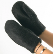 Женские перчатки из искусственного меха №19-21-3 L черный