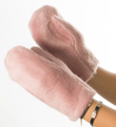 Женские перчатки из искусственного меха №19-21-3 L розовый