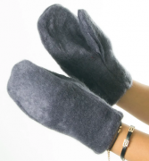 Женские перчатки из искусственного меха №19-21-3 L серый