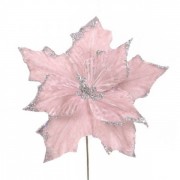 Цветок новогодний Пуансетия розовый 13122 Flora