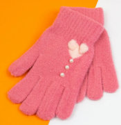 Перчатки для девочек подростков (арт. 21-25-28) M малиновый