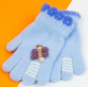 Перчатки для девочек подростков (арт. 21-25-26) XS  голубой