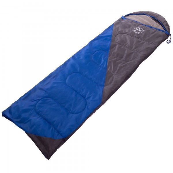 Спальный мешок одеяло с капюшоном Zelart SP-Sport SY-D02 Серый-Синий