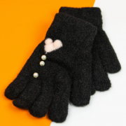 Перчатки для девочек подростков (арт. 21-25-28) L черный