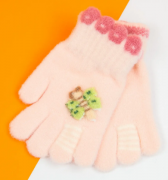 Перчатки для девочек подростков (арт. 21-25-26) XS розовый
