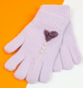 Перчатки для девочек подростков (арт. 21-25-28) M фиолетовый
