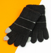 Перчатки для подростков для сенсорных телефонов (арт. 21-7-20а) S черный