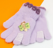 Перчатки для девочек подростков (арт. 21-25-26) XS фиолетовый