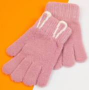Перчатки для мальчиков и девочек с ушками (арт. 21-7-13а) M малиновый