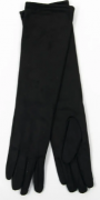 Длинные велюровые перчатки с плюшевым утеплителем 50см - №16-1-3 L  черный