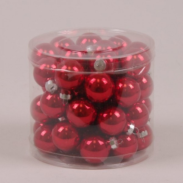 Кульки скляні 3 см. червоні (45 шт.) Flora 44608