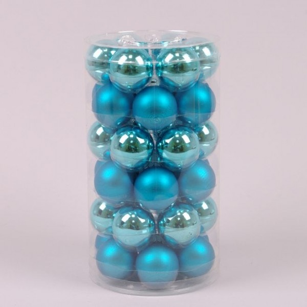 Кульки скляні 3,8 см. смарагдові (36 шт.) Flora 44610
