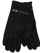 Женские велюровые перчатки с плюшевым утеплителем - №16-1-2  XXL  черный