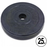 Млинці (диски) гумові SHUANG CAI SPORTS (ТА-1442-2,5) 30мм 2,5кг чорний