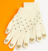 Яркие красивые перчатки №20-7-93 XS белый