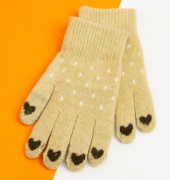 Яркие красивые перчатки №20-7-93 M бежевый