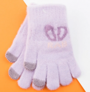 Перчатки для сенсорного телефона для девочек (арт. 22-25-30) XS фиолетовый